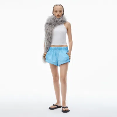 Alexander Wang Ruched Track Short In Washed Sky
