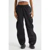 Alexander Wang Ruched Wide Leg Track Pants In Black