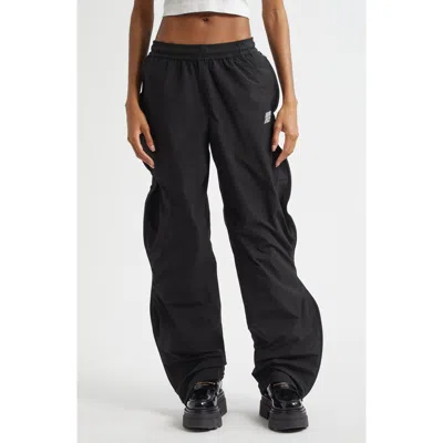 Alexander Wang Ruched Wide Leg Track Pants In Black