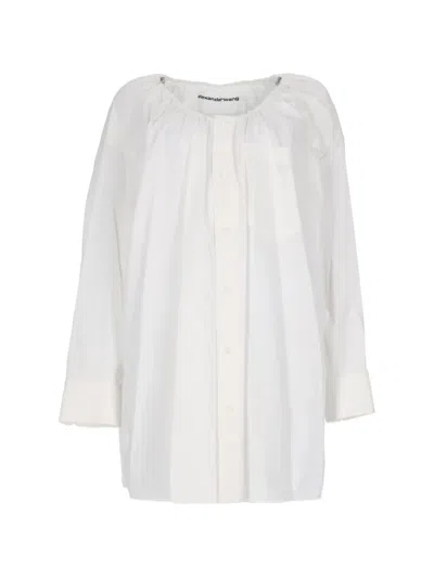 Alexander Wang Button-down Relaxed Chemisier In Organic Cotton In White