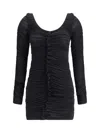 Alexander Wang Ruched Long Sleeve Mini Dress