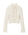 Alexander Wang Ruffle-trim Smocked Jacket In White