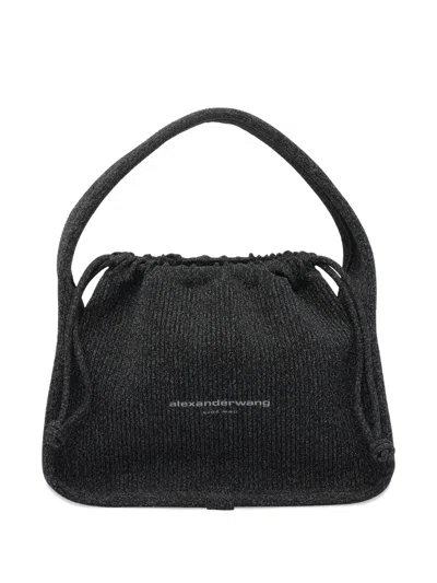 Alexander Wang Reflective Knit Ryan Small Bag In Black