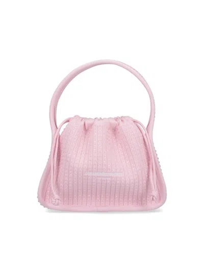 Alexander Wang Small Tote Bag With 'ryan' Rhinestones In Pink