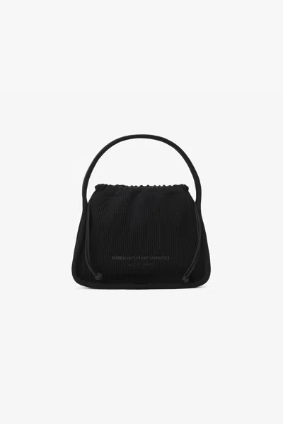 Alexander Wang Ryan Small Bag In Rib Knit In Black