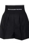 Alexander Wang High Waisted Shorts With Exposed Zipper And Logo Elastic