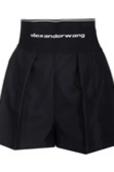 ALEXANDER WANG SAFARI SHORT IN COTTON TAILORING TROUSERS BLACK