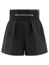 Alexander Wang Safari Short With Exposed Zipper And Logo Elastic In Black