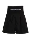 Alexander Wang High Waisted Shorts With Exposed Zipper And Logo Elastic