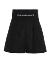 Alexander Wang High Waisted Shorts With Exposed Zipper And Logo Elastic In Black