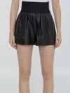 Alexander Wang Safari Short In Plonge Leather In Black
