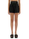 Alexander Wang High Waisted Shorts With Exposed Zipper And Logo Elastic