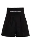 Alexander Wang High Waisted Shorts With Exposed Zipper And Logo Elastic