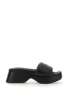 Alexander Wang Float Logo-debossed Platform Slides In Black