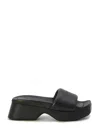 Alexander Wang Float Logo-debossed Platform Slides In Black