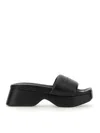 Alexander Wang Float Mules With Platform Sole And Squared Toe In Black