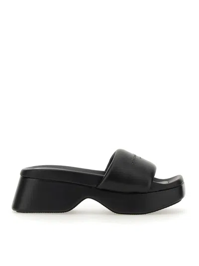 Alexander Wang Sandal With Logo In Black