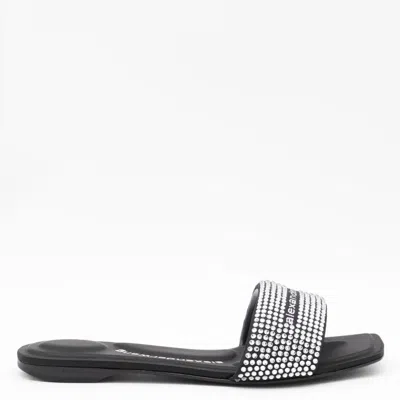ALEXANDER WANG ALEXANDER WANG BLACK AND SILVER LEATHER SANDALS
