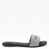 Alexander Wang Embellished Logo Motif Slides In Black