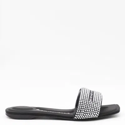 ALEXANDER WANG ALEXANDER WANG BLACK AND SILVER LEATHER SANDALS