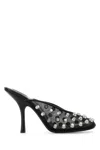 Alexander Wang Mesh Pointed Toe Mules With Studded Embellishments In Black