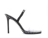 Alexander Wang Two-tone Leather And Pvc Sandals In Black