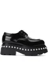 Alexander Wang Woman Lace-up Shoes Black Size 7 Leather In Black