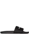 Alexander Wang Padded Logo Pool Slide Sandals Shoes In Nero