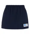 Alexander Wang Navy Blue Deconstructed Athletic Mesh Skort In Black