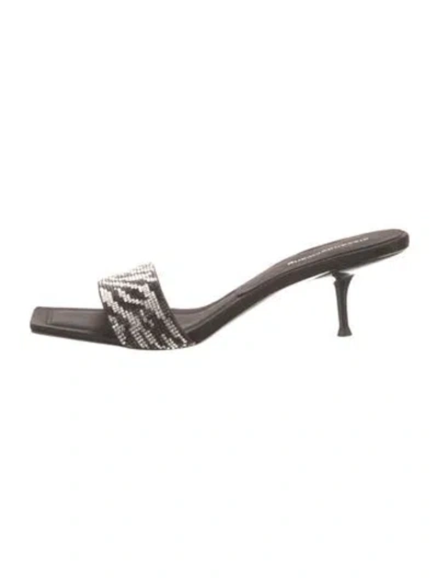 Pre-owned Alexander Wang Satin Animal Print Slides In Multi