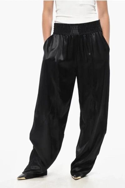 Alexander Wang Satin Balloon Pants With Elastic Waistband In Black