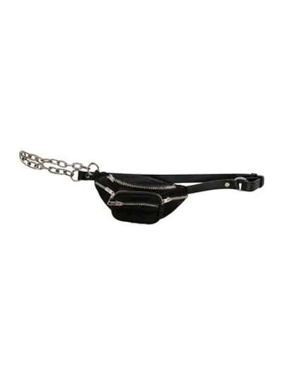 Pre-owned Alexander Wang Satin Belt Bag In Black