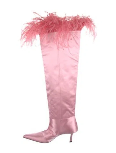 Pre-owned Alexander Wang Satin Boots In Pink
