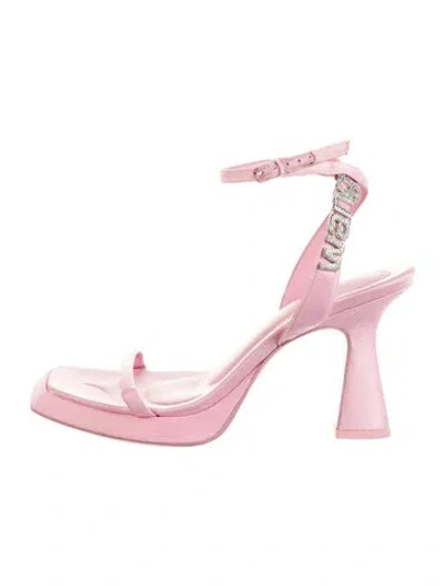 Pre-owned Alexander Wang Satin Crystal Embellishments Sandals In Pink
