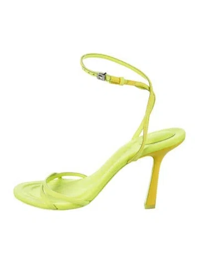 Pre-owned Alexander Wang Satin Crystal Embellishments Sandals In Yellow