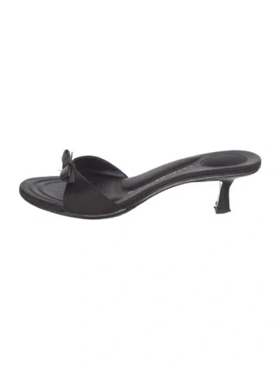 Pre-owned Alexander Wang Satin Crystal Embellishments Slides In Black
