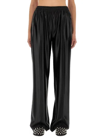 Alexander Wang Satin Faille Sport Pants In Black