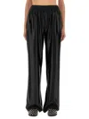 Alexander Wang Mid-rise Trackpant In Satin Faille Jersey. In Black