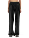 Alexander Wang Mid-rise Trackpant In Satin Faille Jersey. In Black