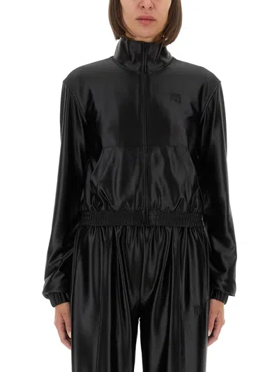 Alexander Wang Satin Faille Sweatshirt In Black