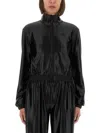 Alexander Wang Shrunken Zip-up Jacket Sweatshirts Black In Black