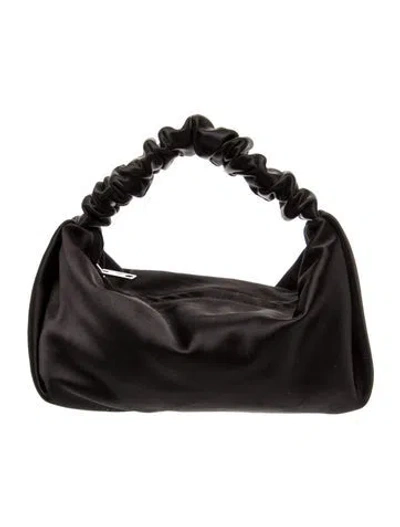Pre-owned Alexander Wang Satin Hobo In Black