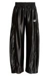 Alexander Wang Embossed Logo Track Pants In Nude In Black