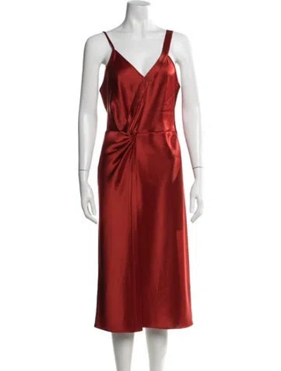 Pre-owned Alexander Wang Satin Midi Length Dress In Orange