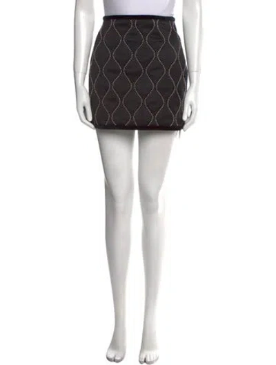 Pre-owned Alexander Wang Satin Mini Skirt In Black