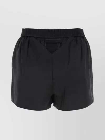 Alexander Wang Satin Shorts With Elasticated Waistband And Side Pockets In Black