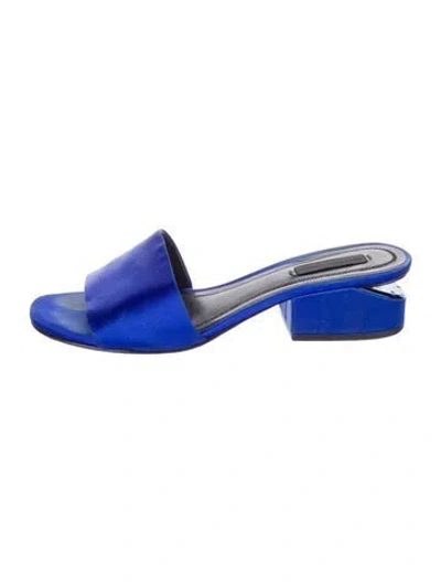 Pre-owned Alexander Wang Satin Slides In Blue