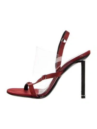 Pre-owned Alexander Wang Satin Slingback Sandals In Red