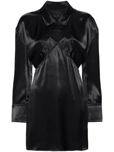 Alexander Wang Satin Slip Dress In 黑色