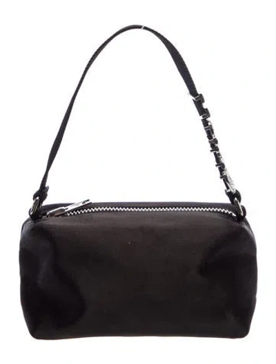 Pre-owned Alexander Wang Satin Top Handle Bag In Black